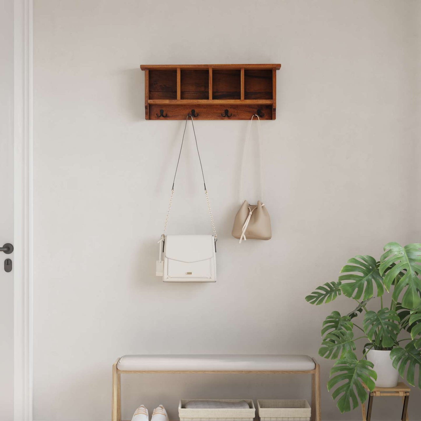 Bøjle Brun 70 x 11 x 27 cm Massiv Mahogni