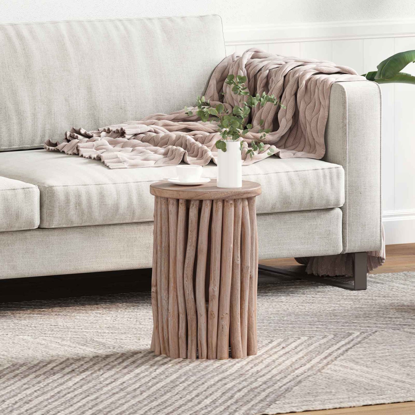 Taburet Naturfarvet 30 x 30 x 45 cm Massiv Teaktræ