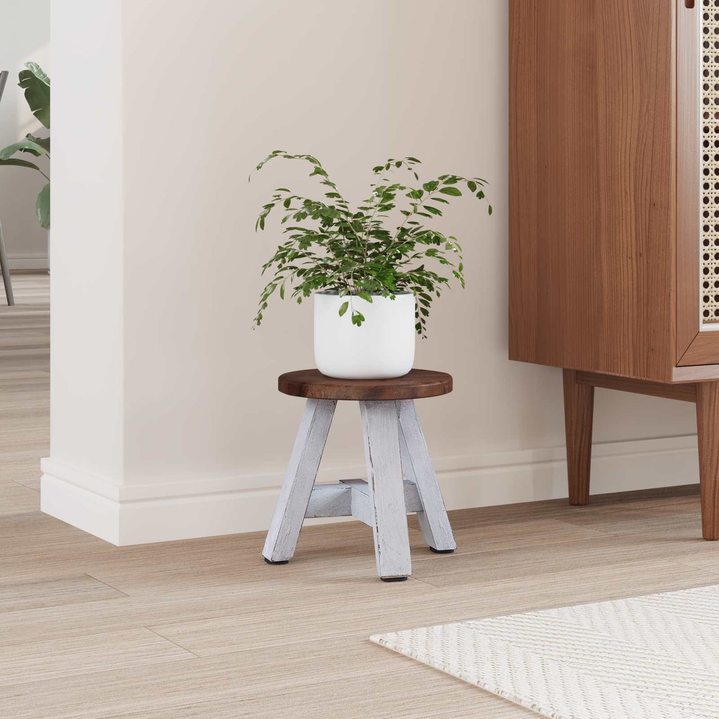Taburet Naturfarvet 22 x 22 x 24 cm Mahogni Træ