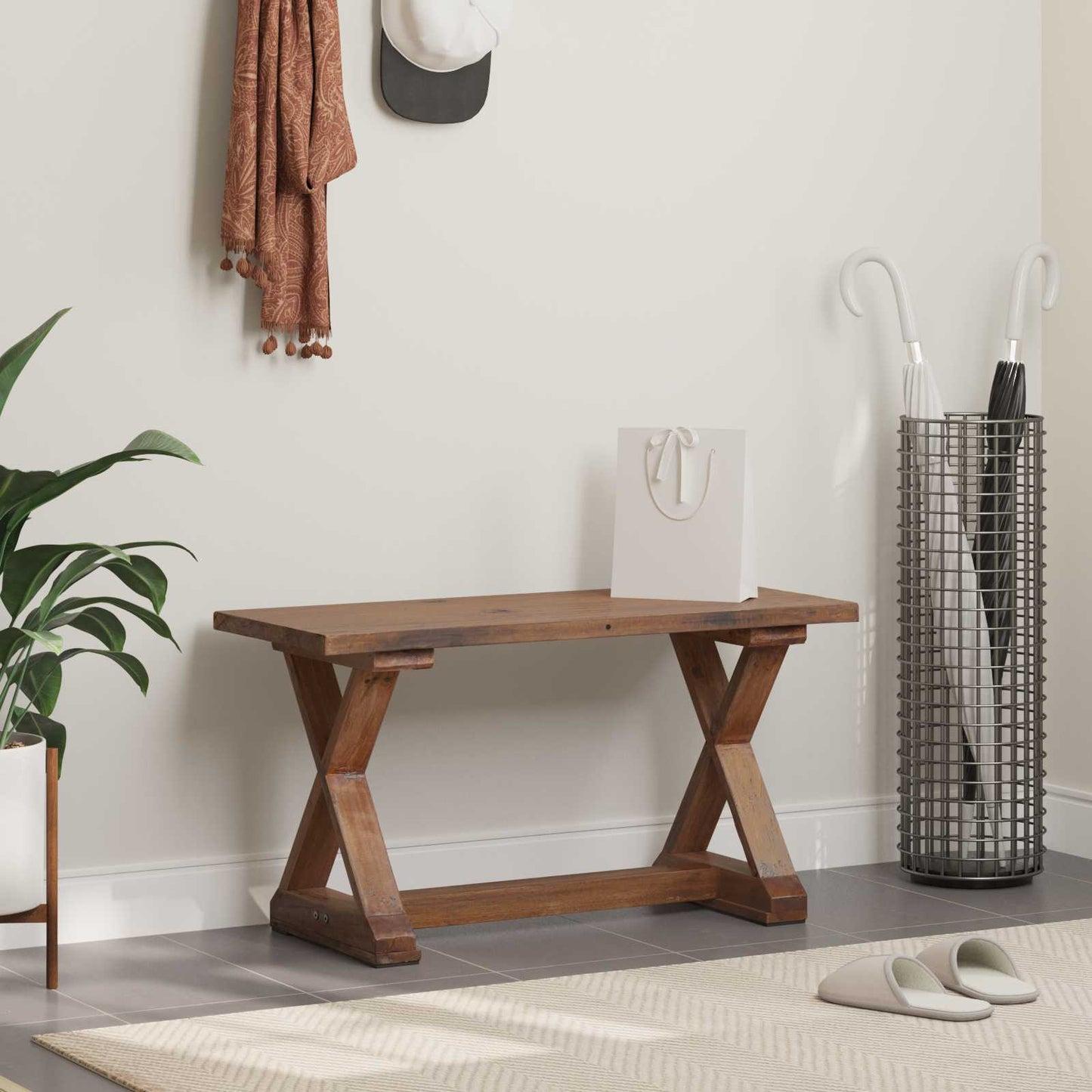 bænk Naturfarvet 85 x 35 x 46 cm Massivt genbrugstræ