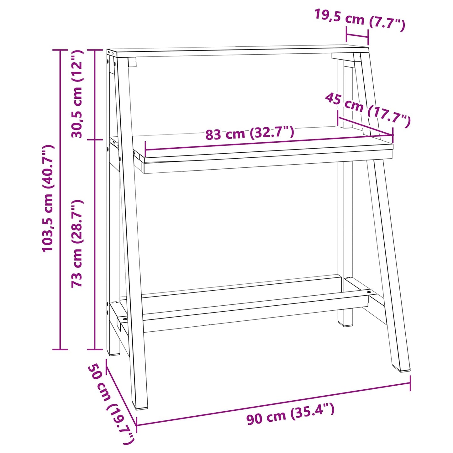 Bord Brun 90 x 50 x 103 cm Solid genbrugs træ