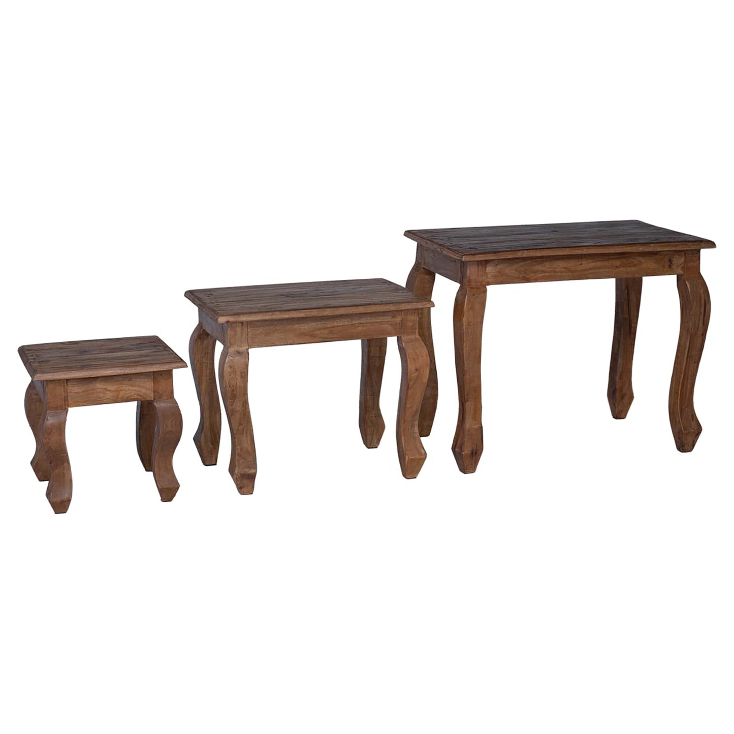 Nesting Bord 3 pcs Brun Massivt mahognitræ