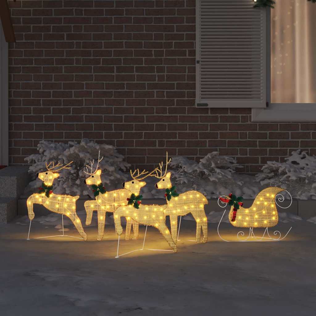 LED Rensdyr 5 pcs Guld Stof