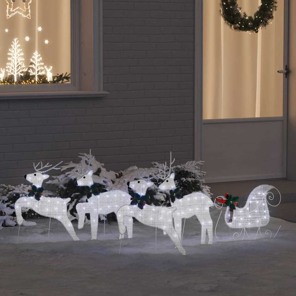 LED Rensdyr 5 pcs Sølv Stof