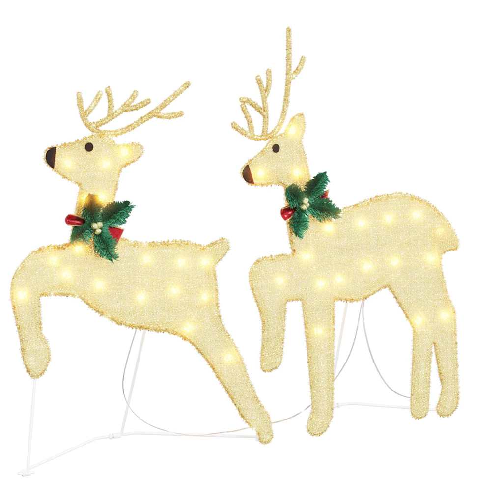 LED Rensdyr 7 pcs Guld Stof