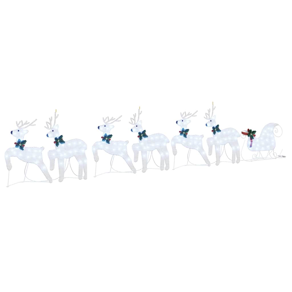 LED Rensdyr 7 pcs Sølv Stof