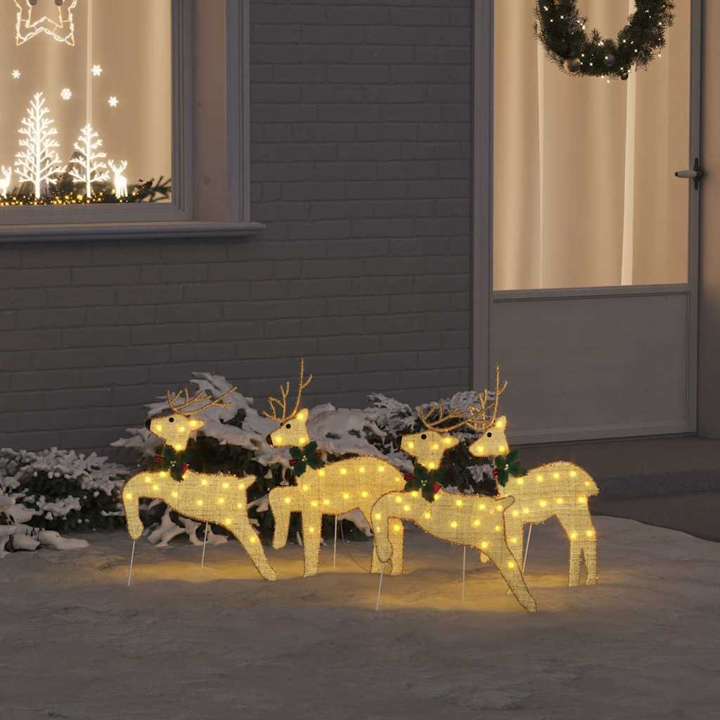 LED Rensdyr 4 pcs Guld Stof
