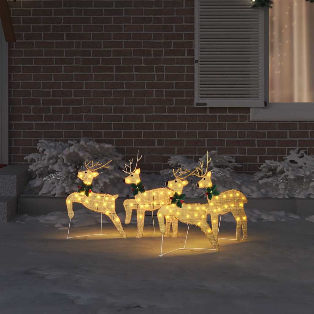 LED Rensdyr 4 pcs Guld Stof