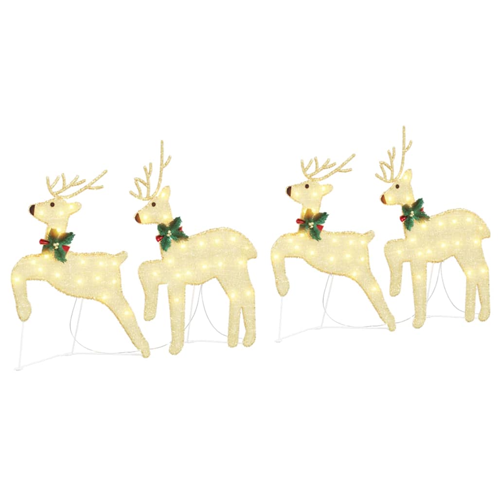 LED Rensdyr 4 pcs Guld Stof