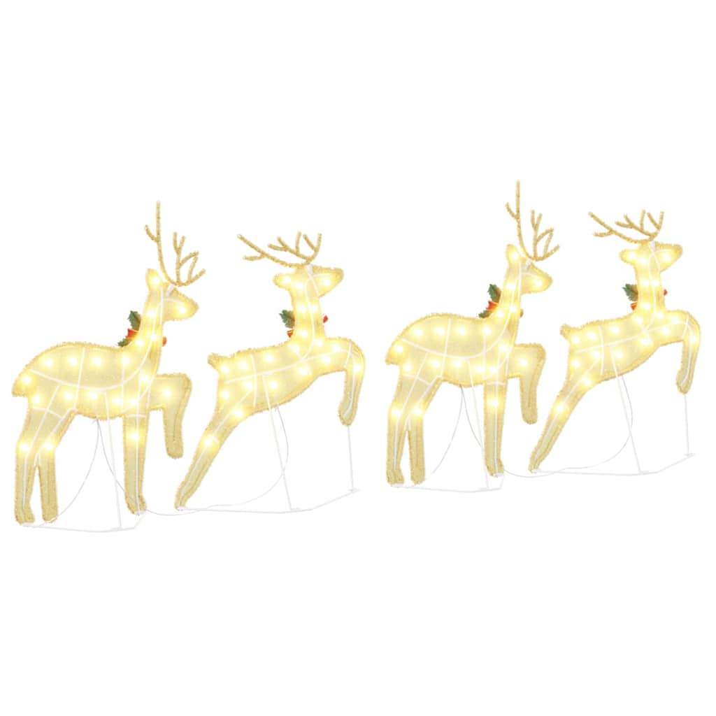 LED Rensdyr 4 pcs Guld Stof
