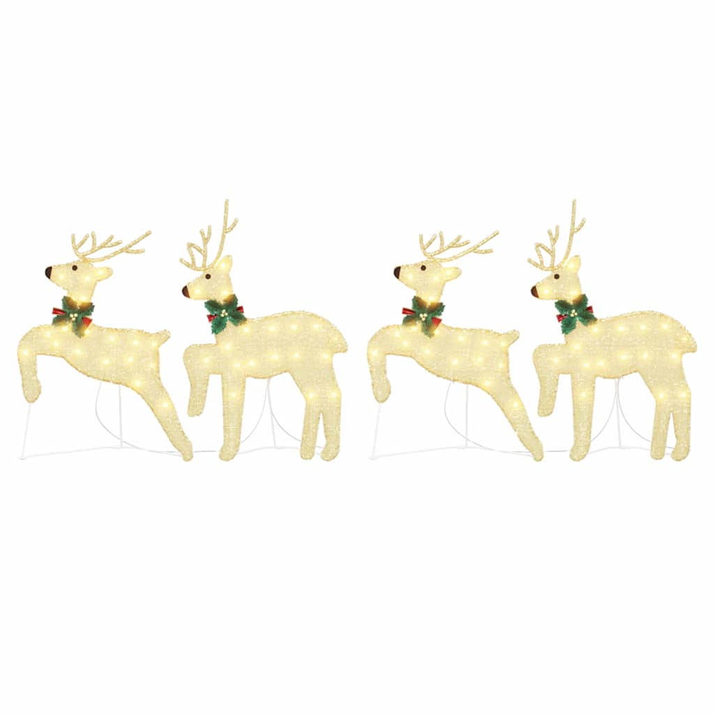 LED Rensdyr 4 pcs Guld Stof