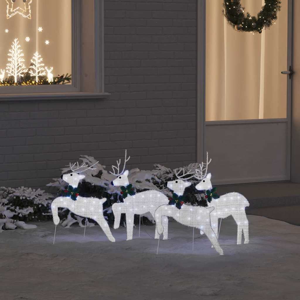LED Rensdyr 4 pcs Sølv Stof