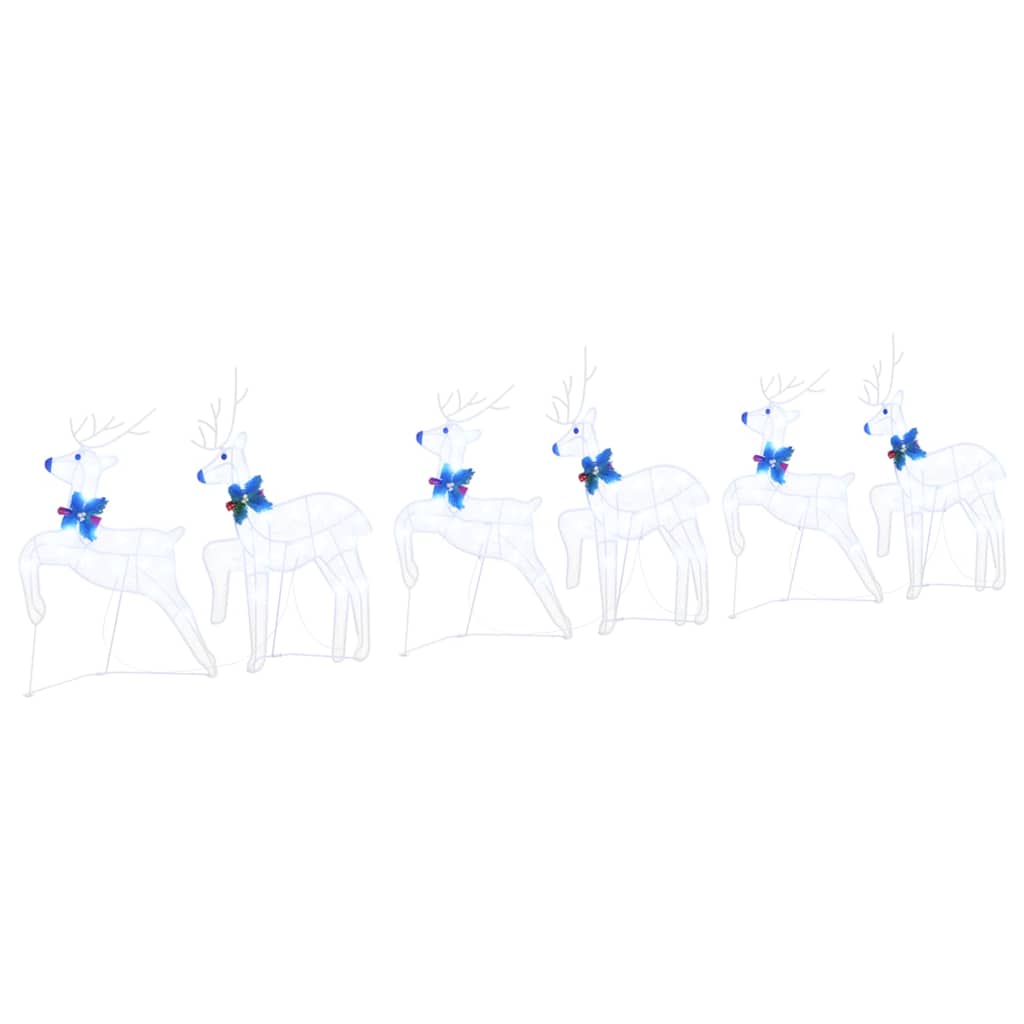 LED Rensdyr 6 pcs Hvid Stof