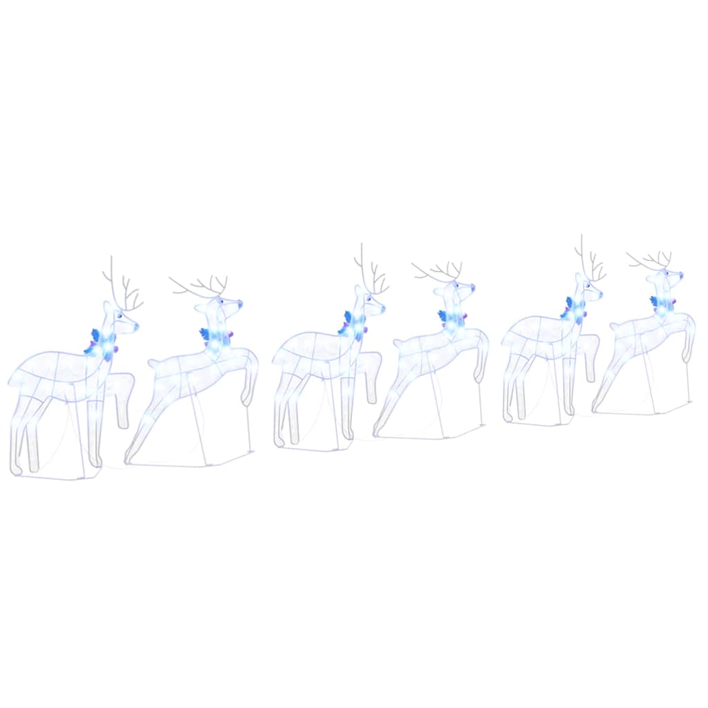 LED Rensdyr 6 pcs Hvid Stof
