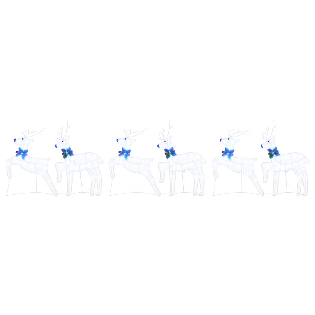 LED Rensdyr 6 pcs Hvid Stof