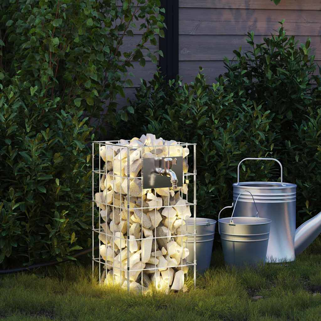 Gabion Vandhane Sølv 26 x 25 x 50 cm Rustfrit stål