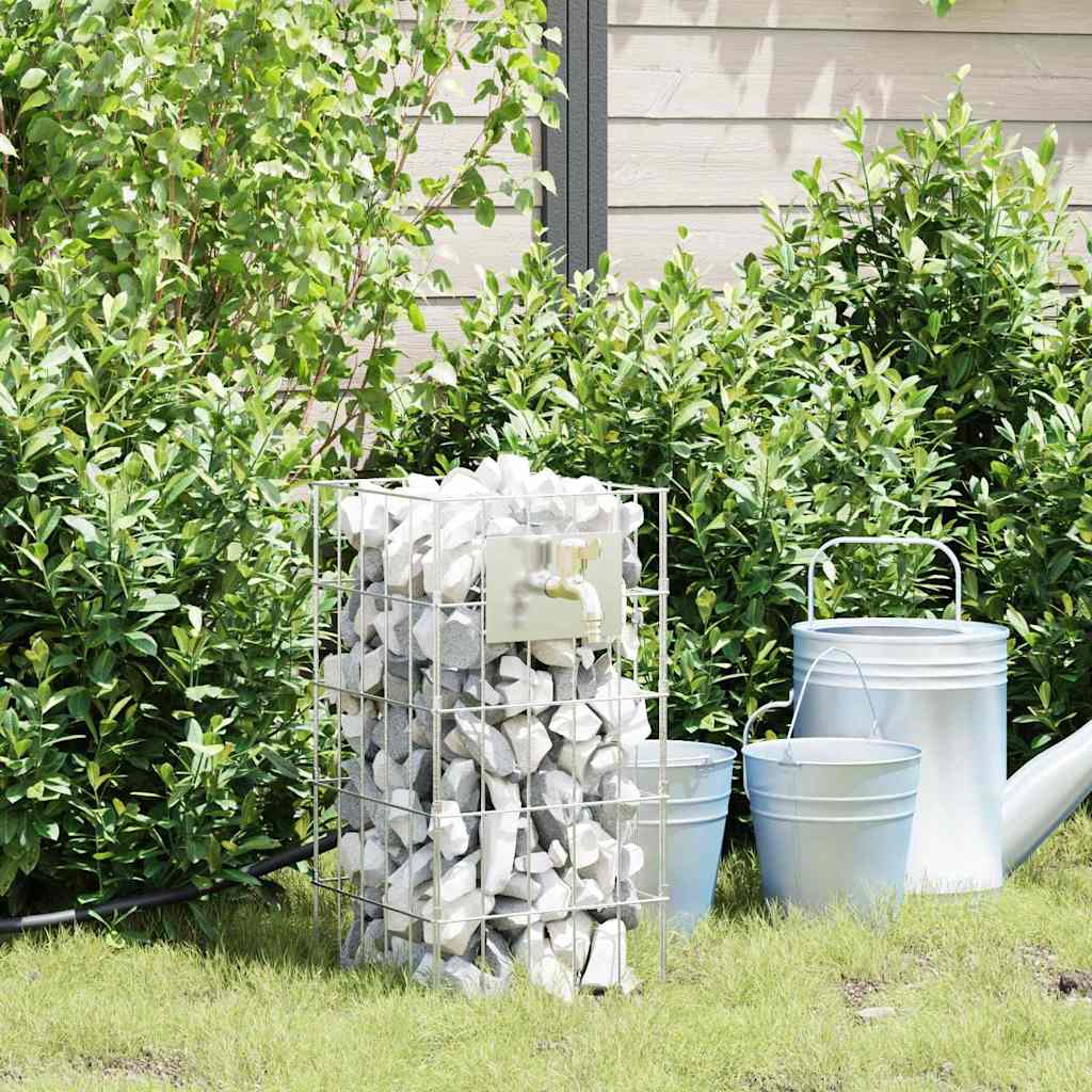 Gabion Vandhane Sølv 26 x 25 x 50 cm Rustfrit stål