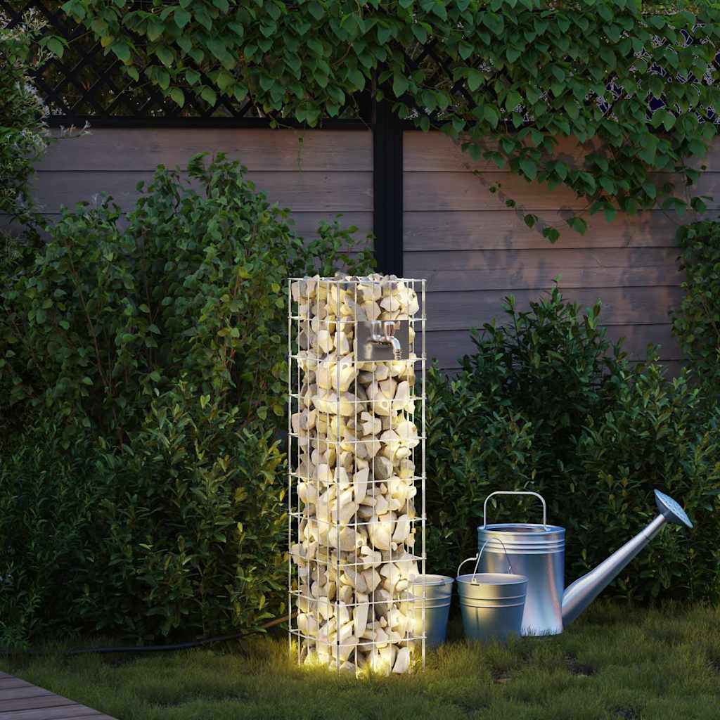 Gabion Vandhane Sølv 25 x 25 x 100 cm Rustfrit stål