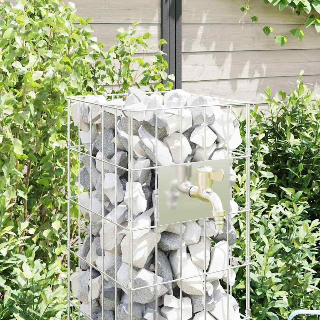 Gabion Vandhane Sølv 25 x 25 x 100 cm Rustfrit stål