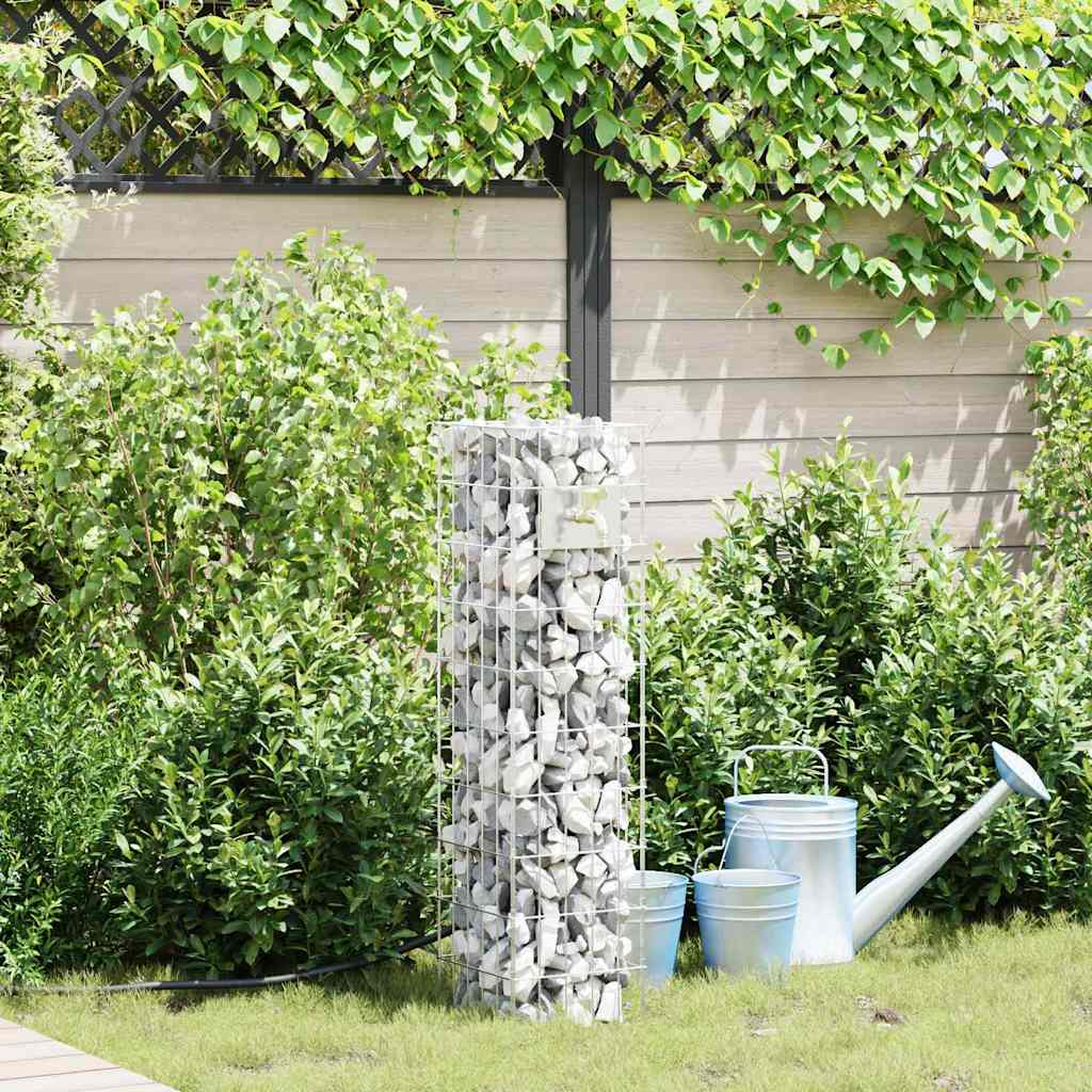 Gabion Vandhane Sølv 25 x 25 x 100 cm Rustfrit stål