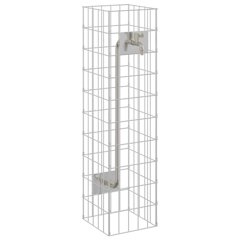Gabion Vandhane Sølv 25 x 25 x 100 cm Rustfrit stål