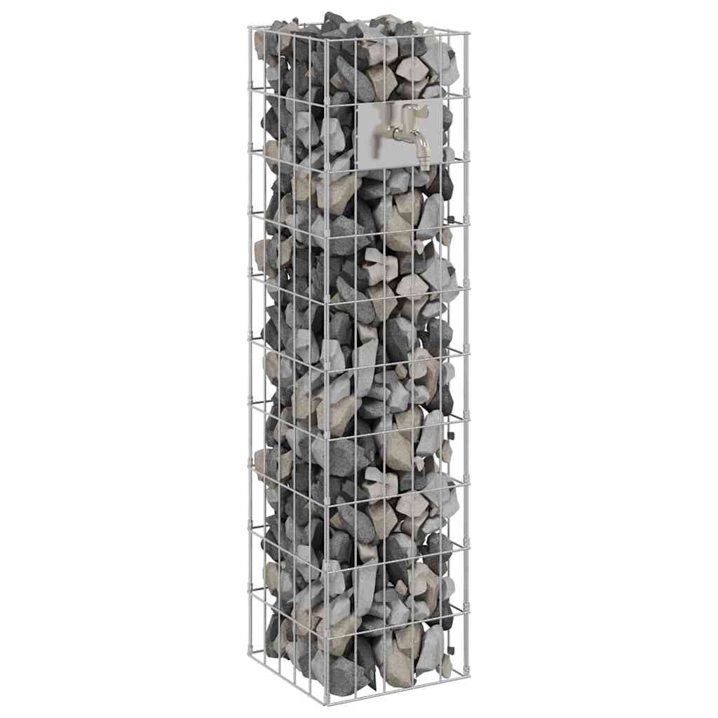 Gabion Vandhane Sølv 25 x 25 x 100 cm Rustfrit stål