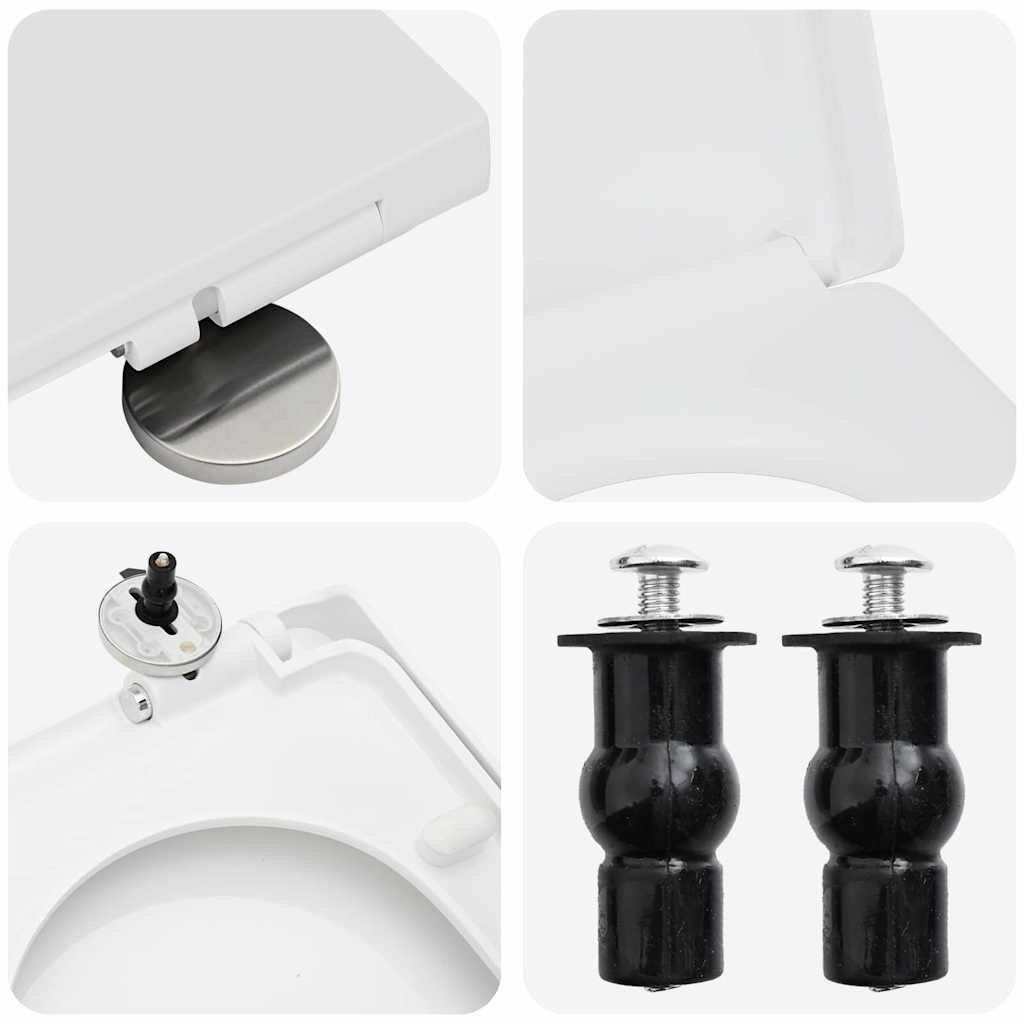 Toilet sæde Indstillelig Hvid 48 x 36,5 x 4,5 cm Polypropylen