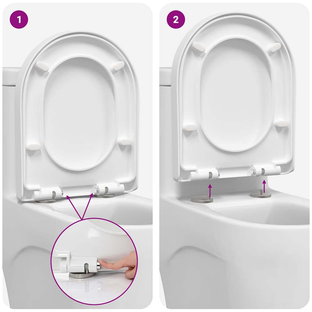 Toilet sæde Indstillelig Hvid 48 x 36,5 x 4,5 cm Polypropylen