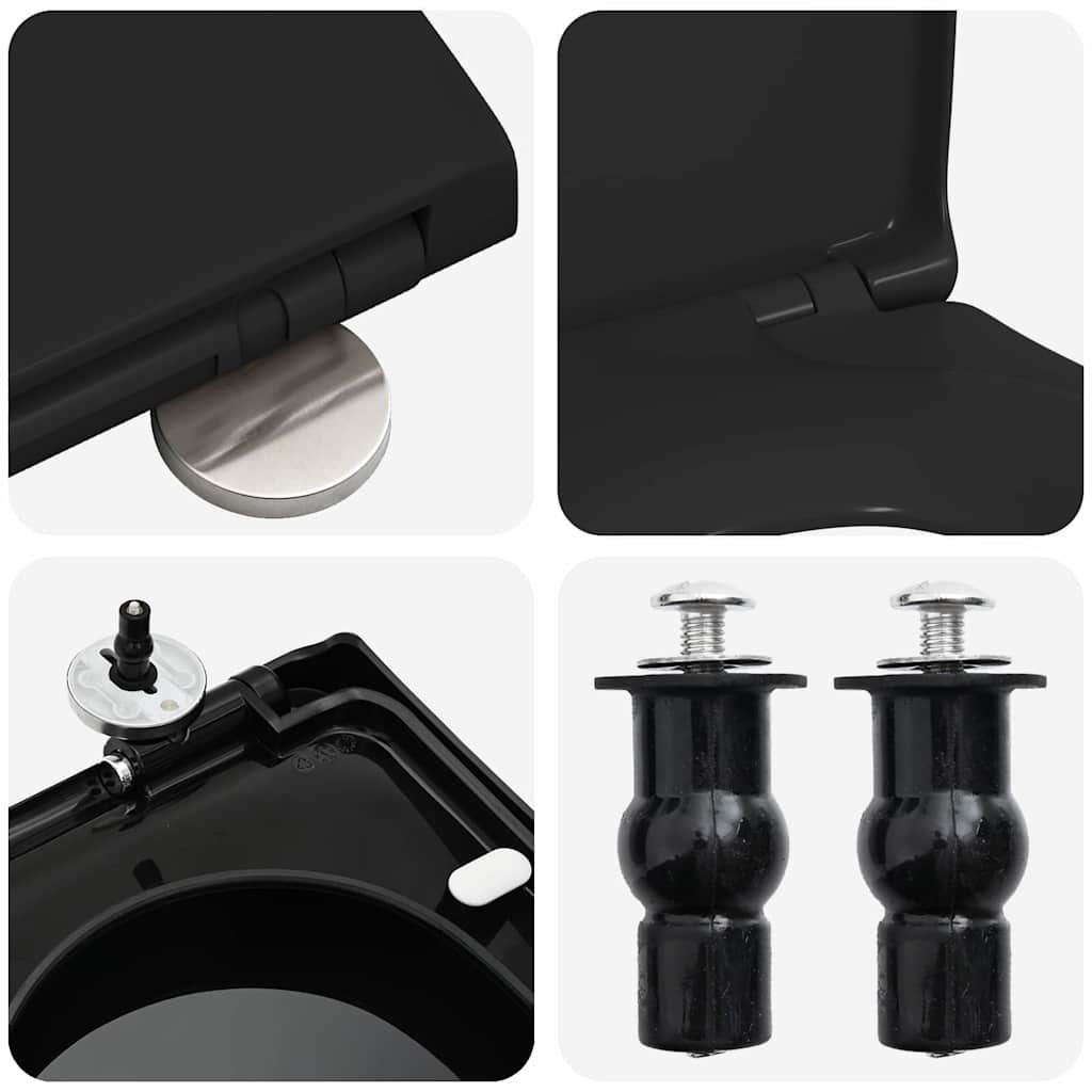 Toilet sæde Indstillelig Sort 48 x 36,5 x 4,5 cm Polypropylen