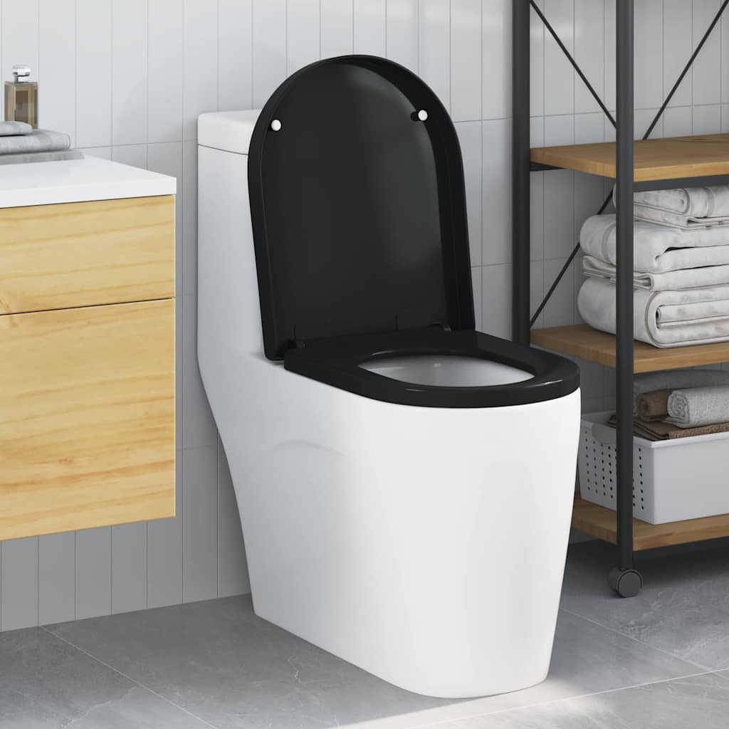 Toilet sæde Indstillelig Sort 48 x 36,5 x 4,5 cm Polypropylen