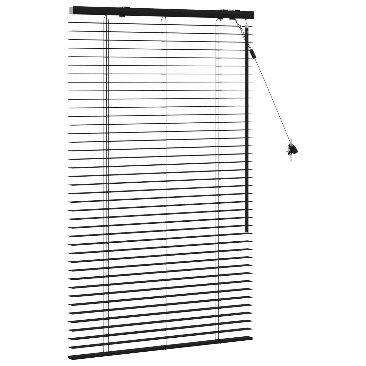Persienner Sort 95 x 130 cm 35 mm Massivt Paulownia Træ