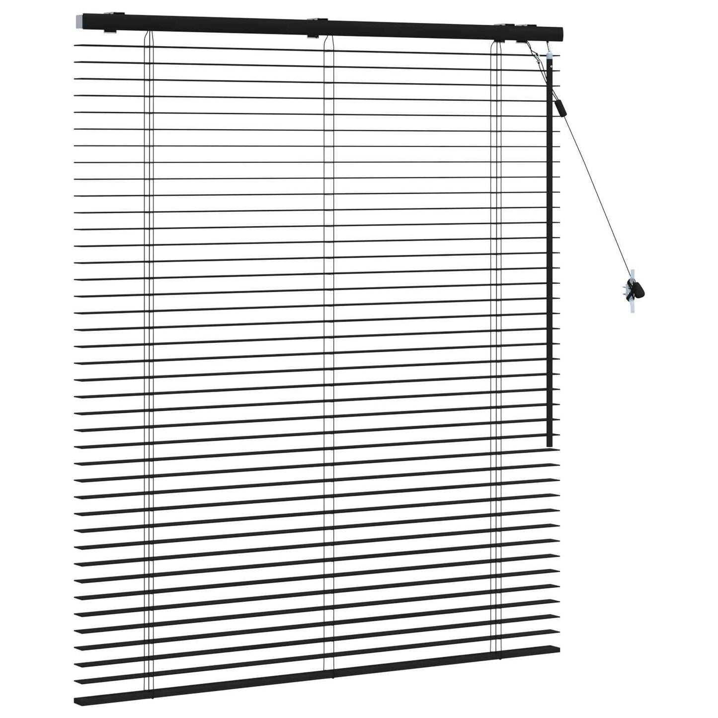 Persienner Sort 100 x 130 cm 35 mm Massivt Paulownia Træ