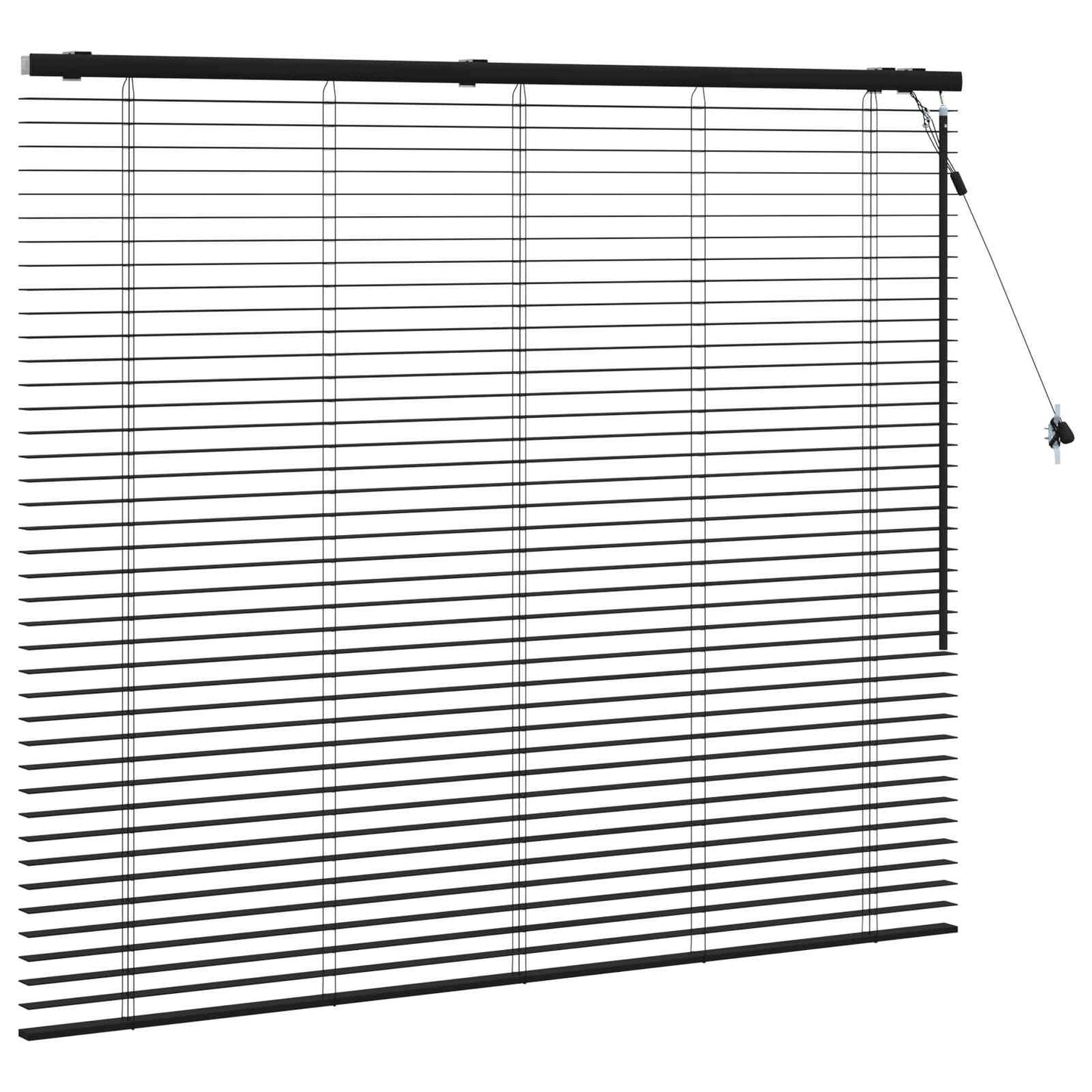 Persienner Sort 130 x 130 cm 35 mm Massivt Paulownia Træ