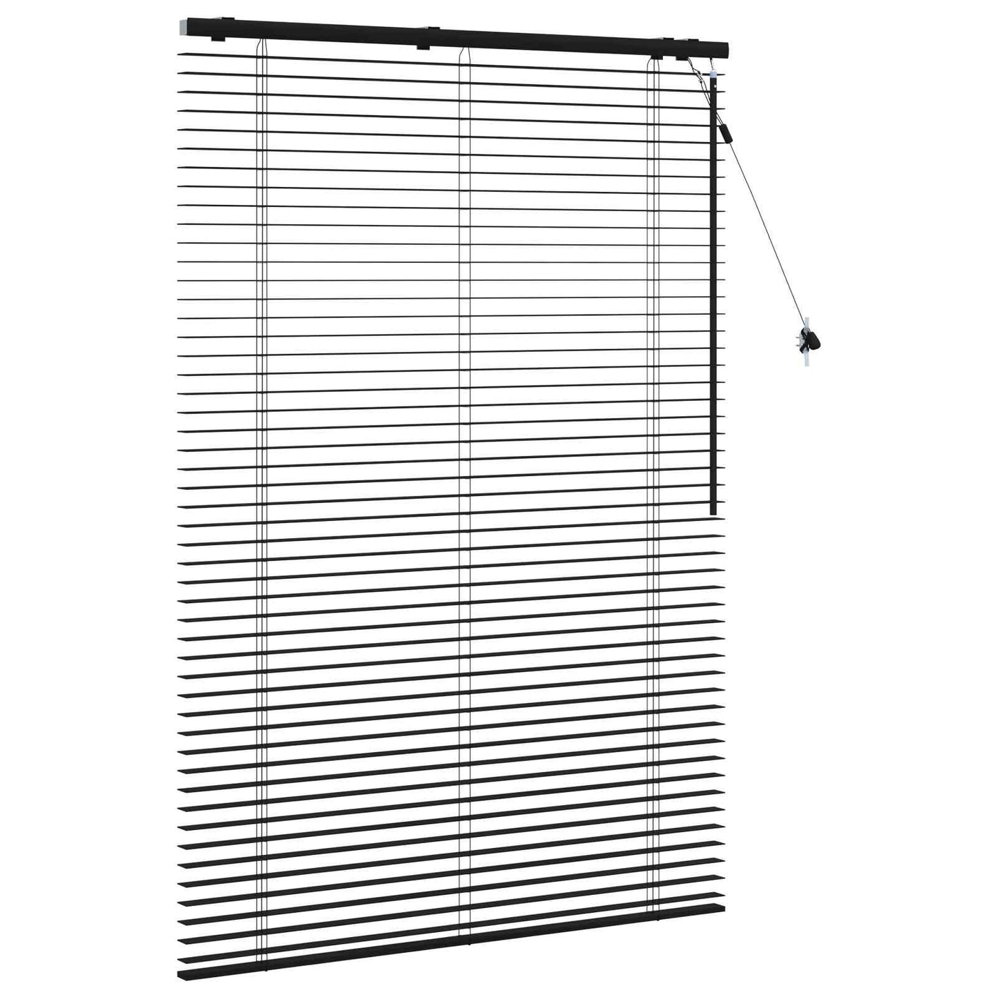 Persienner Sort 115 x 160 cm 35 mm Massivt Paulownia Træ