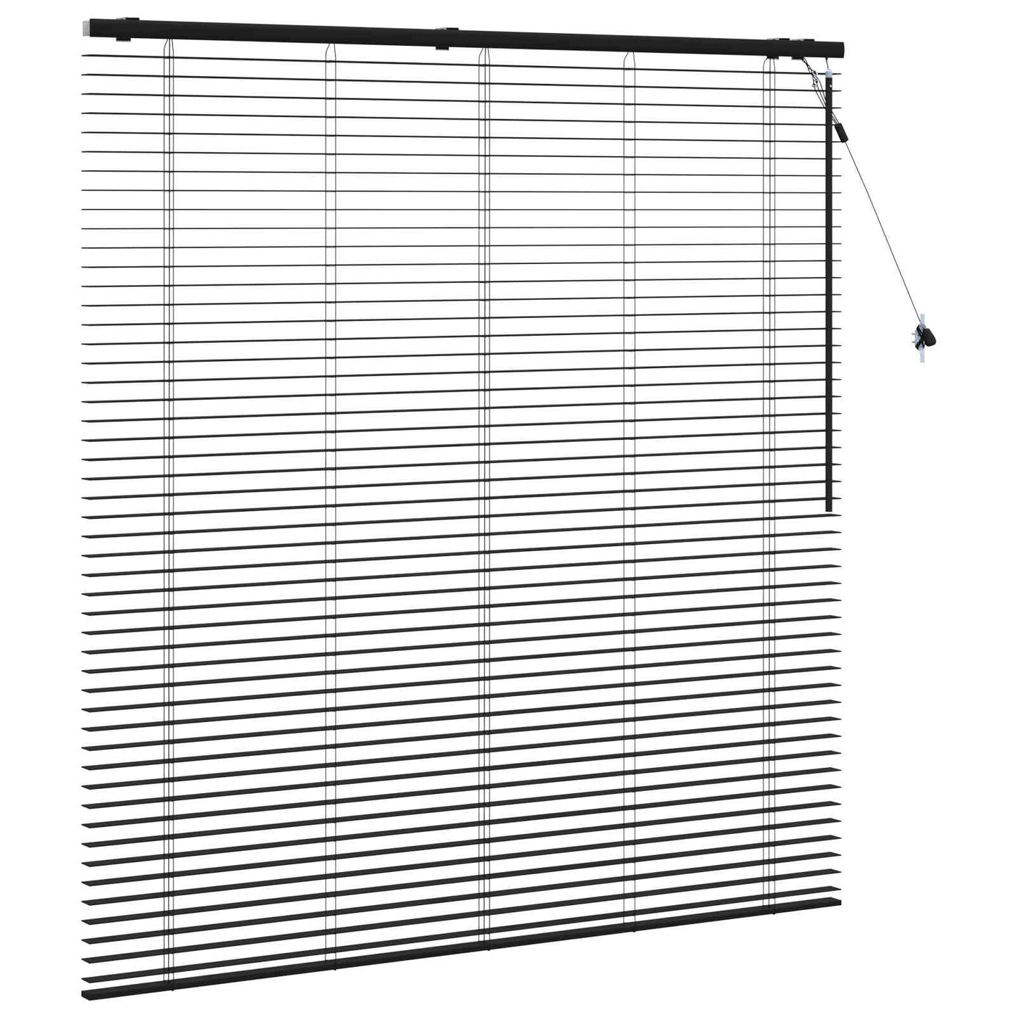 Persienner Sort 145 x 160 cm 35 mm Massivt Paulownia Træ