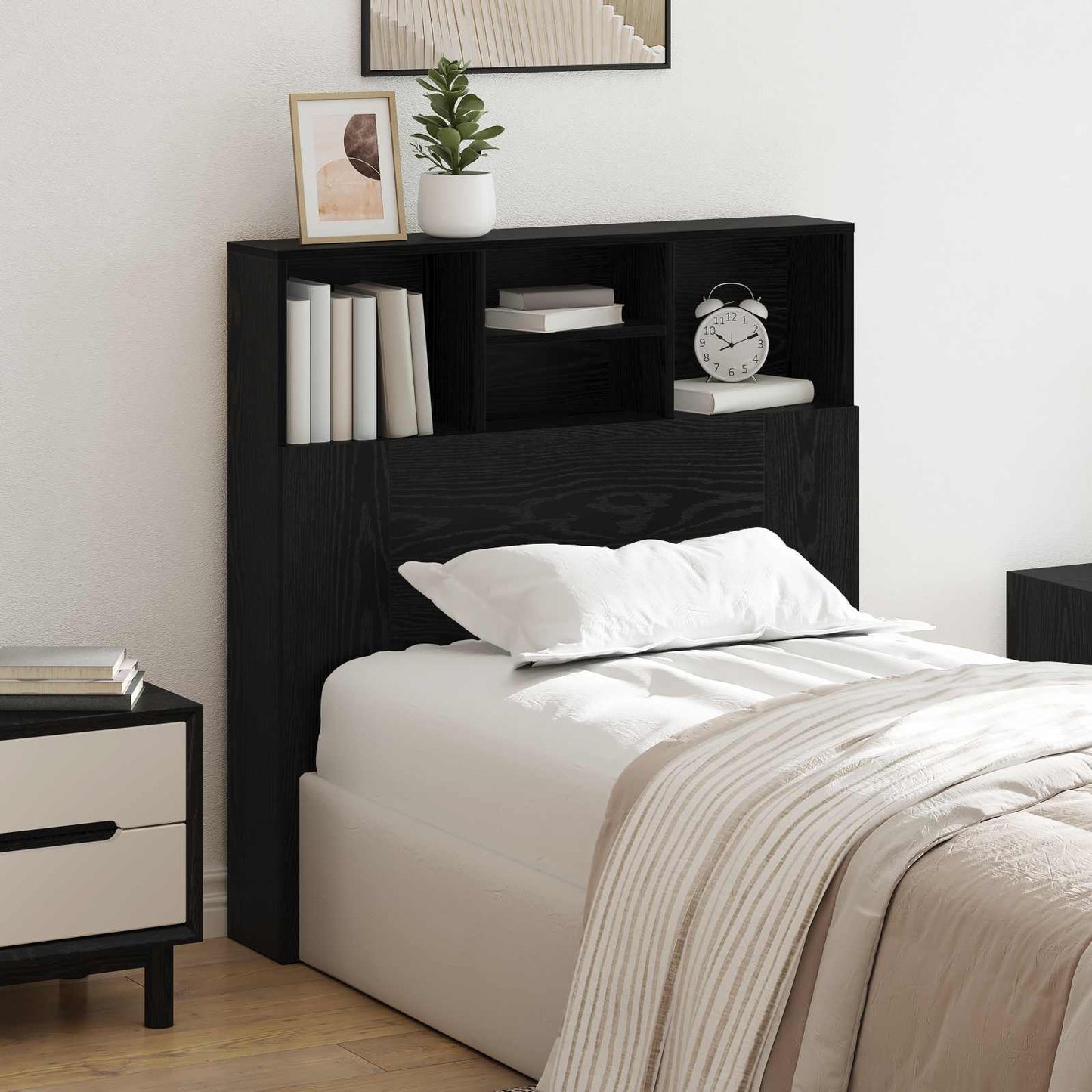 Hovedgærde Skab Sort eg 100 x 19 x 103,5 cm Konstrueret træ