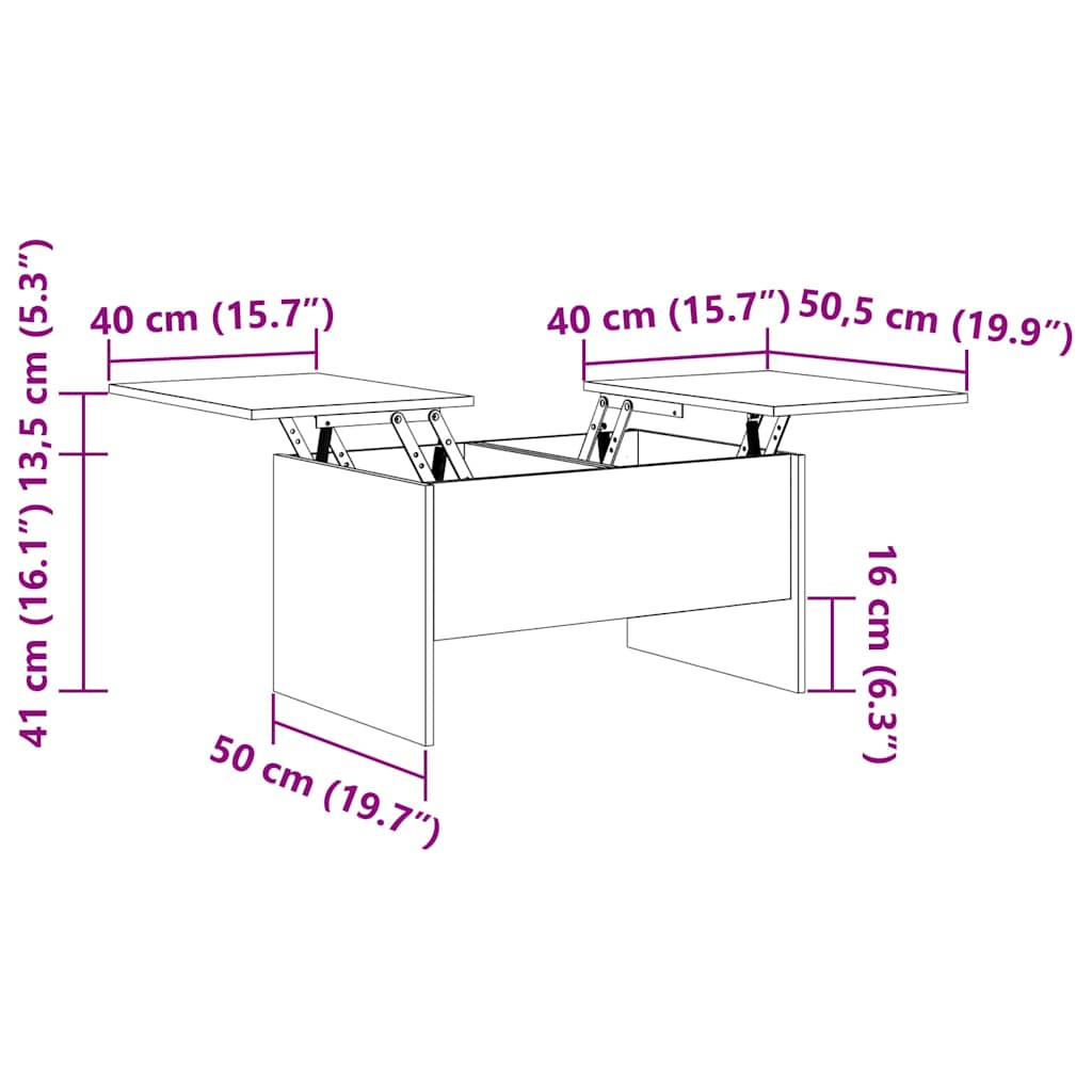 Sofabord Artisan Egetræ 102 x 50,5 x 46,5 cm Konstrueret træ