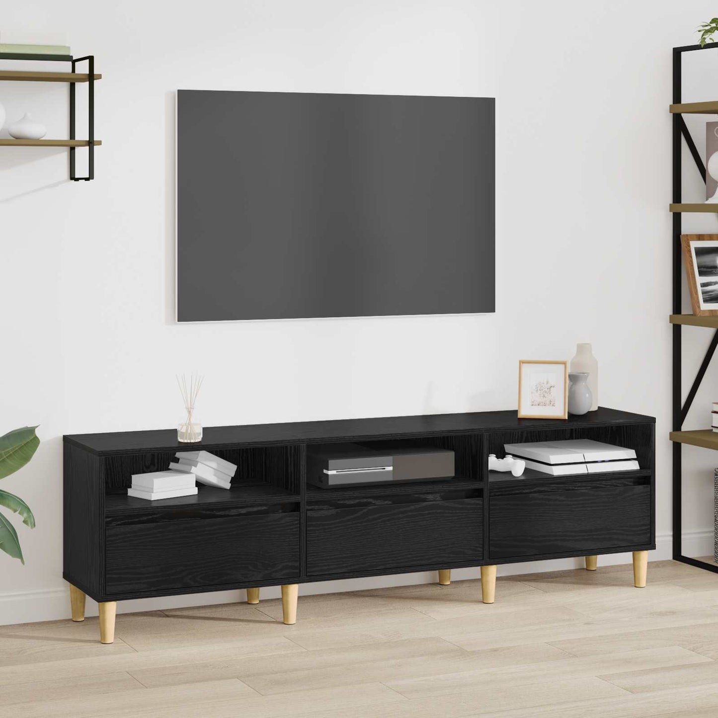 TV-skab 150 x 30 x 45 cm Sort eg Konstrueret træ