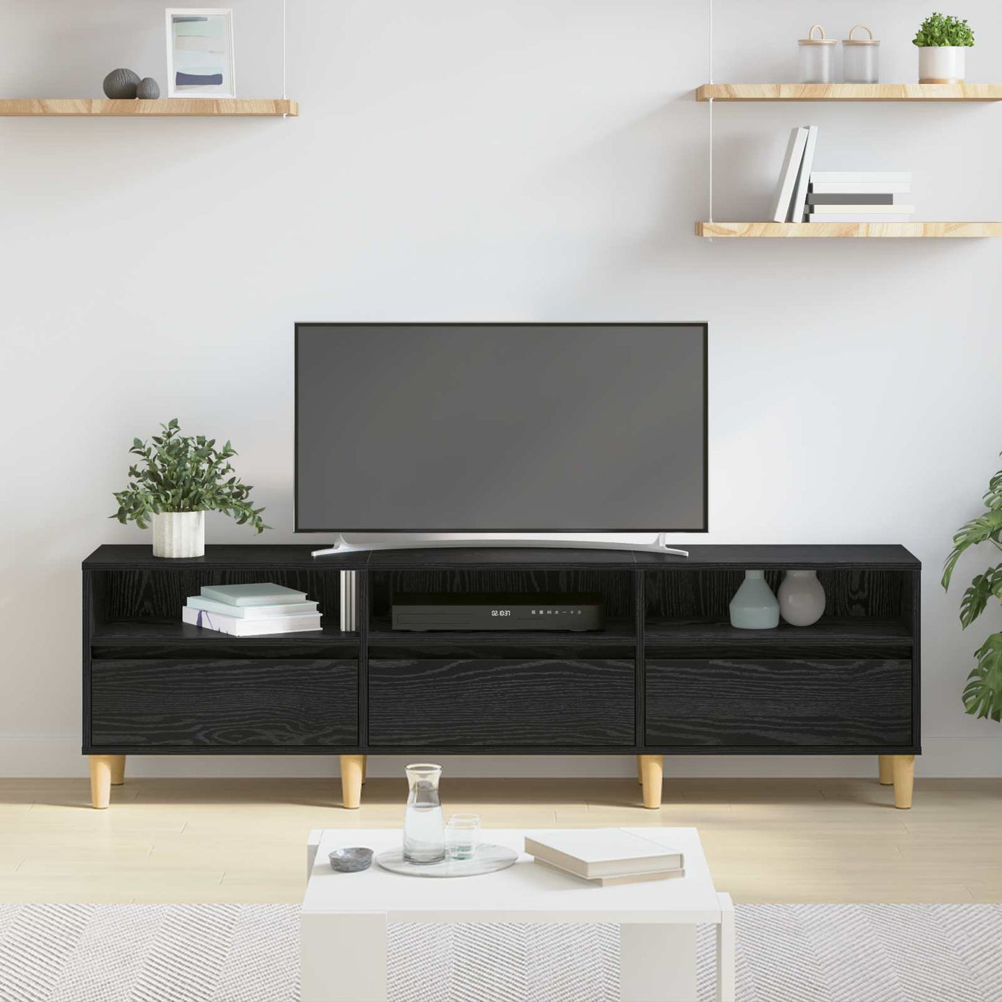TV-skab 150 x 30 x 45 cm Sort eg Konstrueret træ