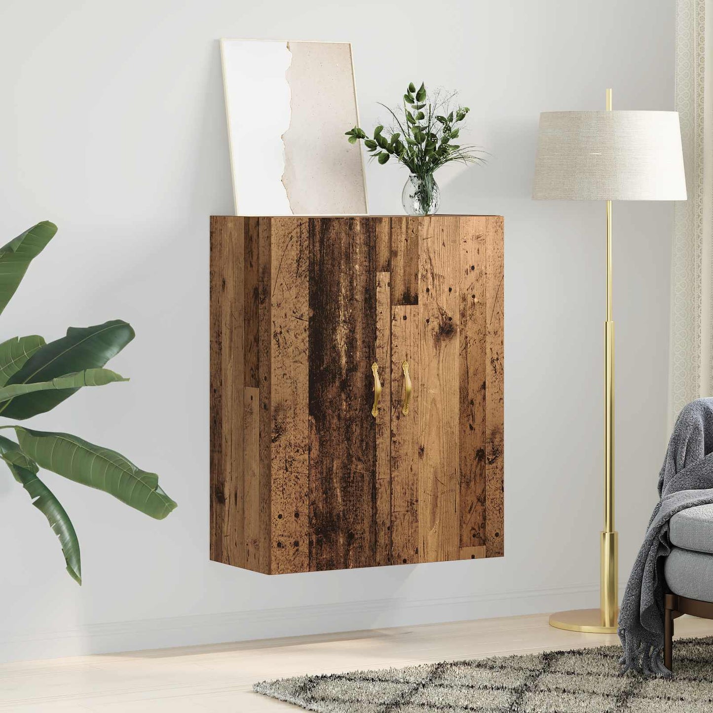 Vægskab Gammelt træ 69,5 x 34 x 90 cm Konstrueret træ