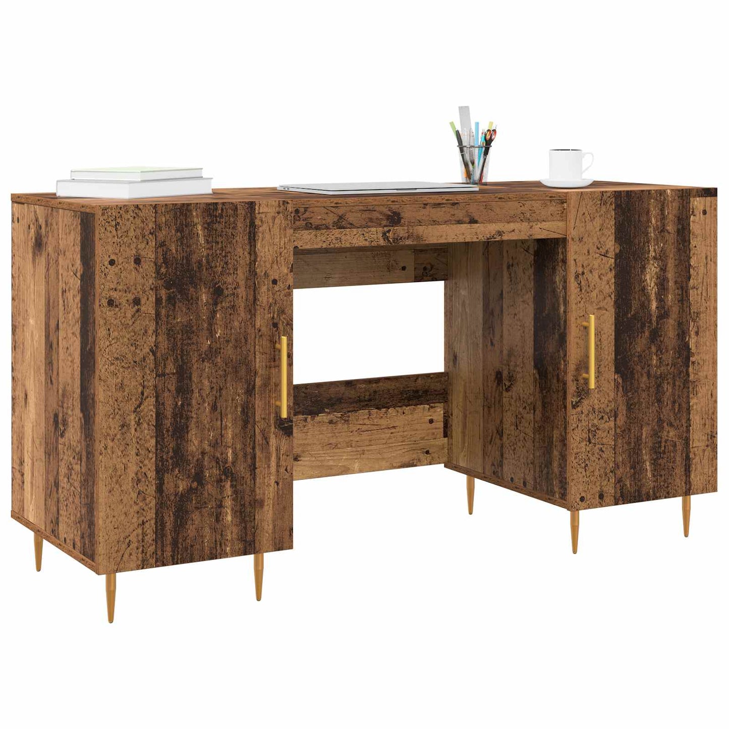 Bord med hylde Gammelt træ 140 x 50 x 75 cm Konstrueret træ
