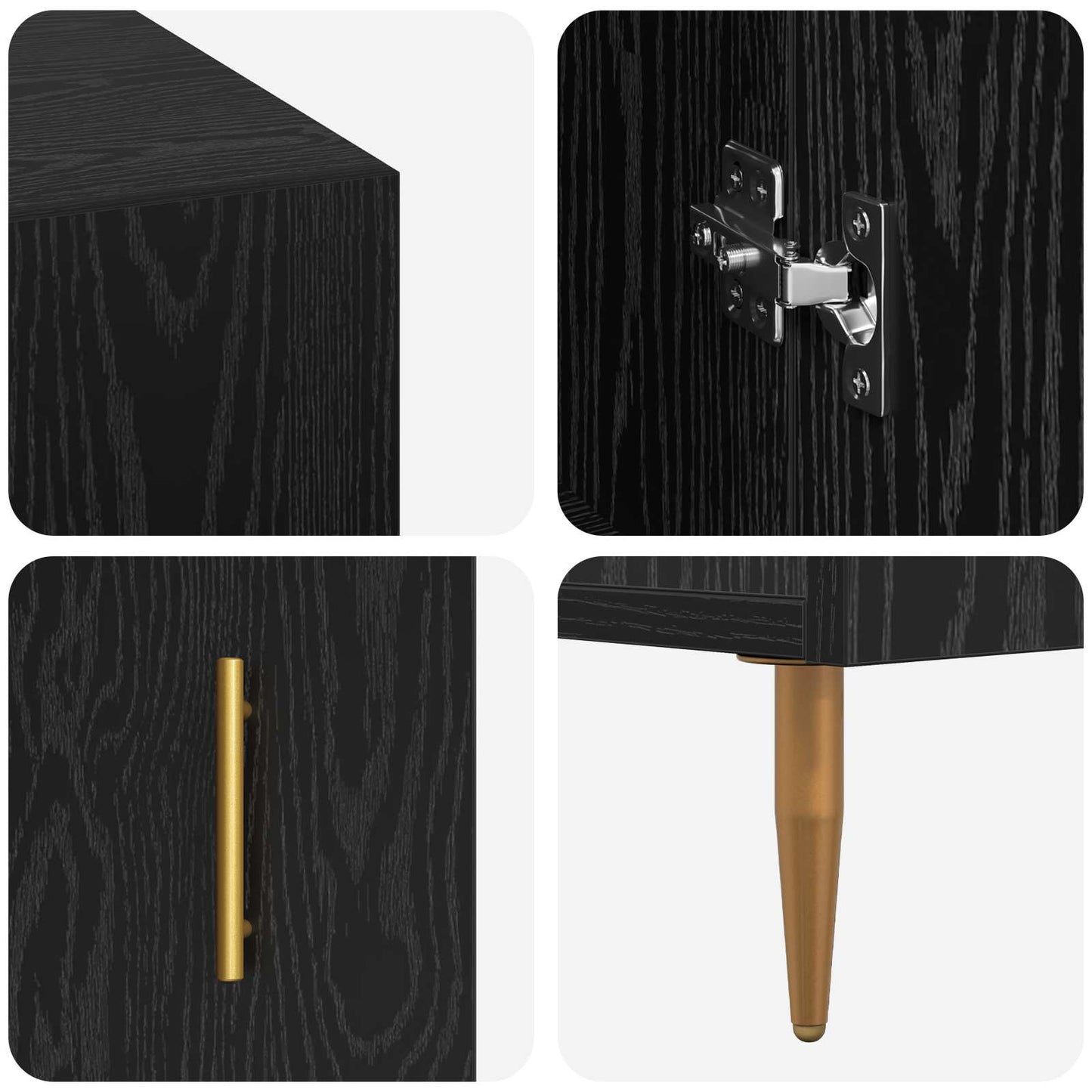 Bord Sort eg Konstrueret træ 140 x 50 x 75 cm
