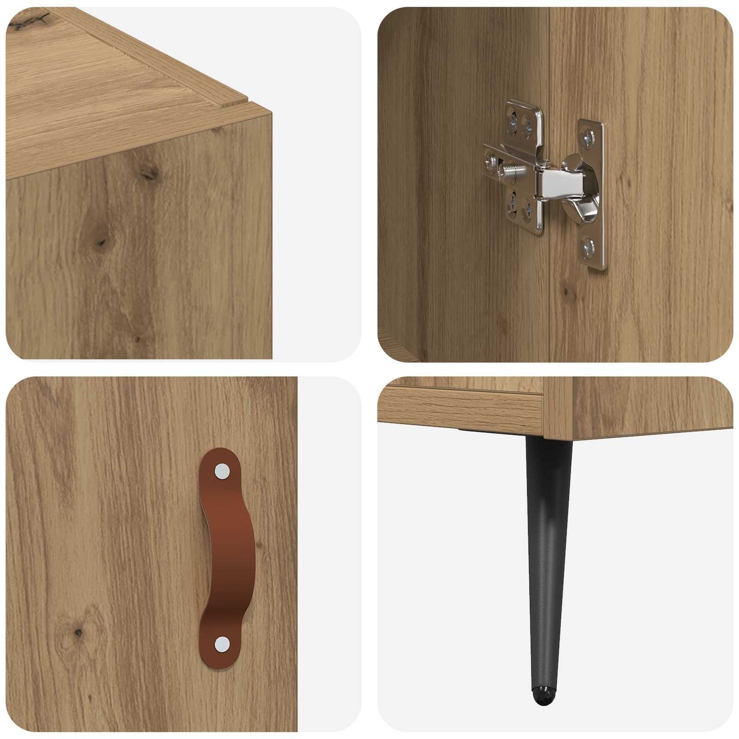 Sideboard Artisan Egetræ 89,5 x 34 x 80 cm Konstrueret træ