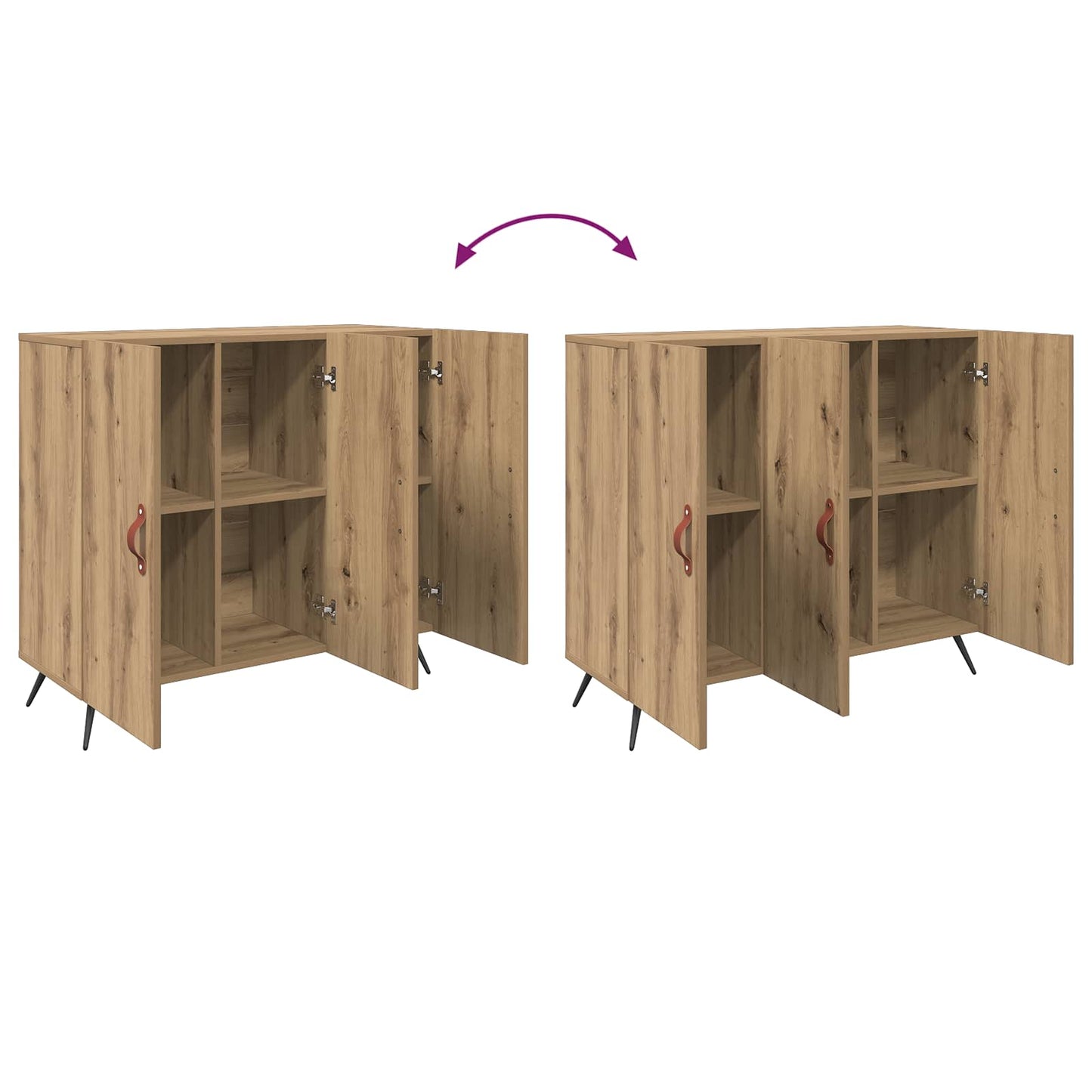 Sideboard Artisan Egetræ 89,5 x 34 x 80 cm Konstrueret træ