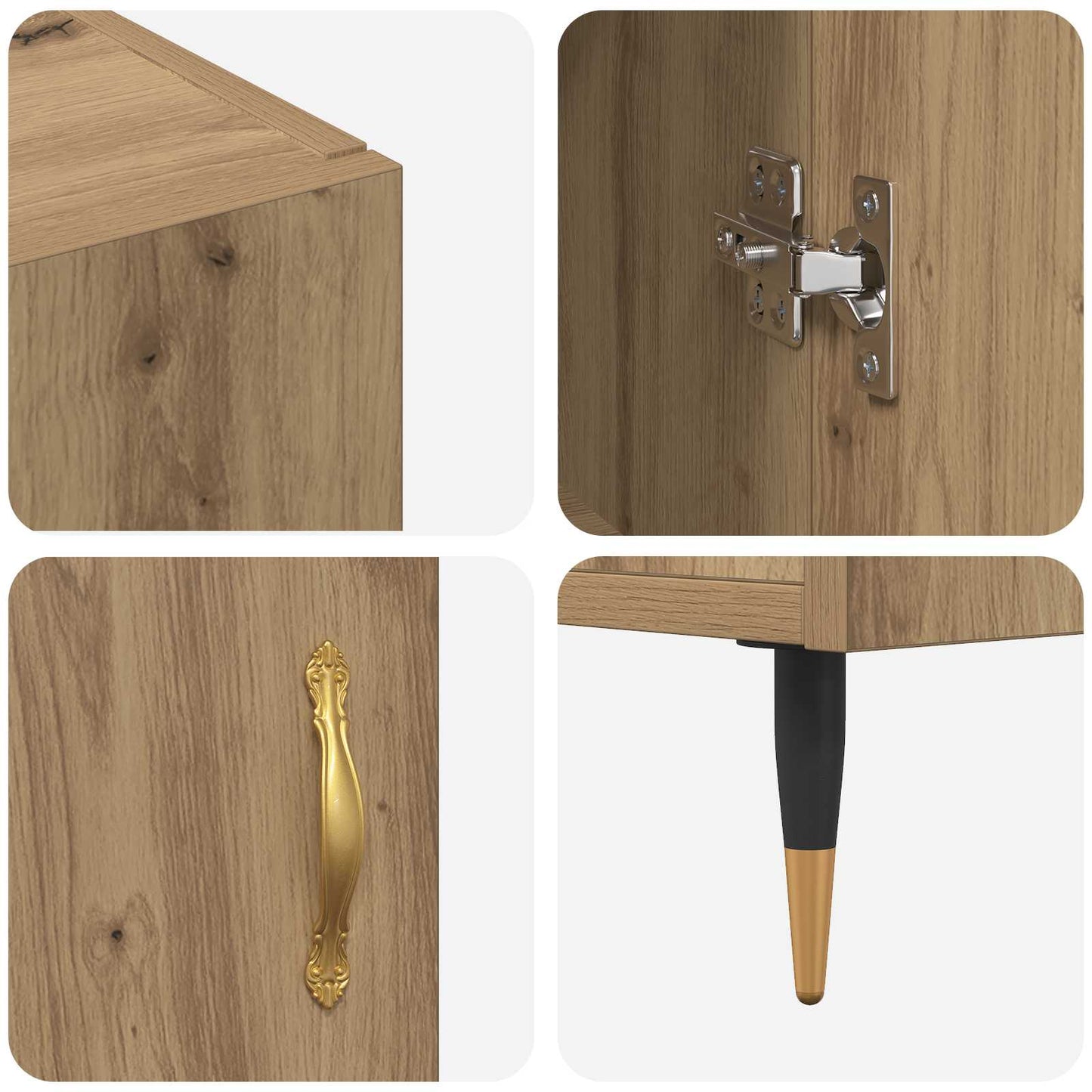 Sideboard Artisan Egetræ 90 x 34 x 80 cm Konstrueret træ