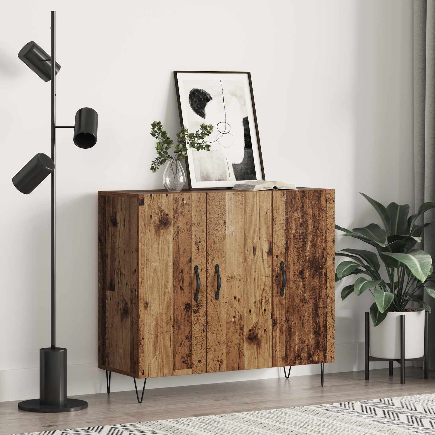 Sideboard Gammelt træ 90 x 32,5 x 80 cm Konstrueret træ