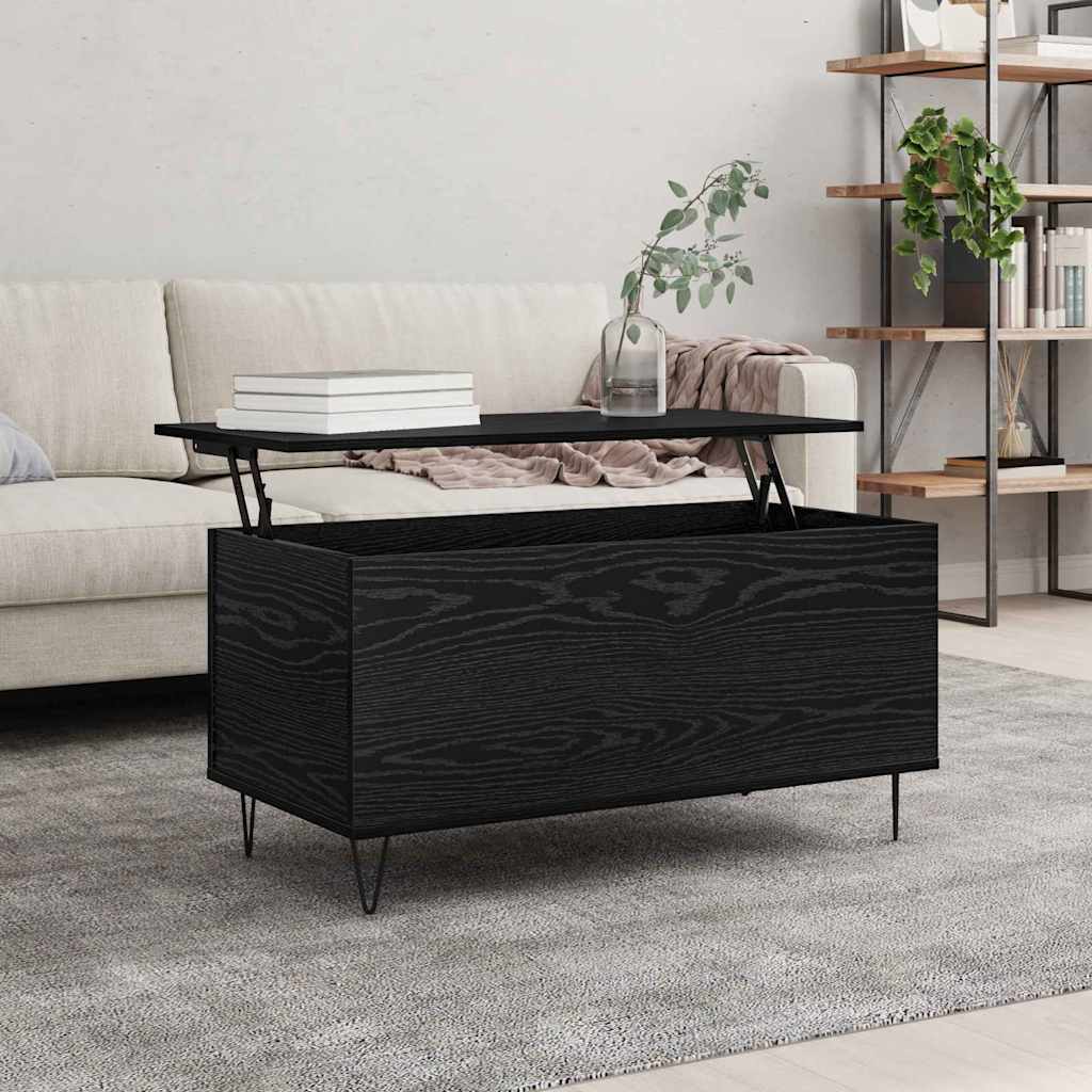 Sofabord Sort eg 90 x 44.5 x 45 cm Konstrueret træ