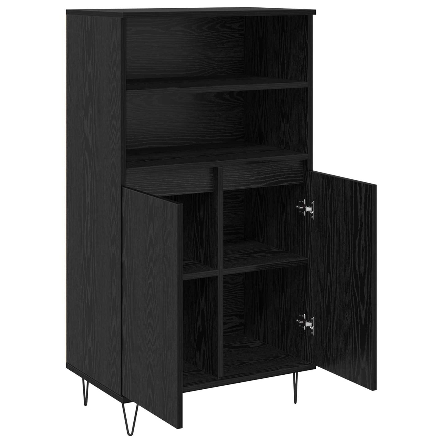 Highboard Sort 60 x 36 x 110 cm Konstrueret træ