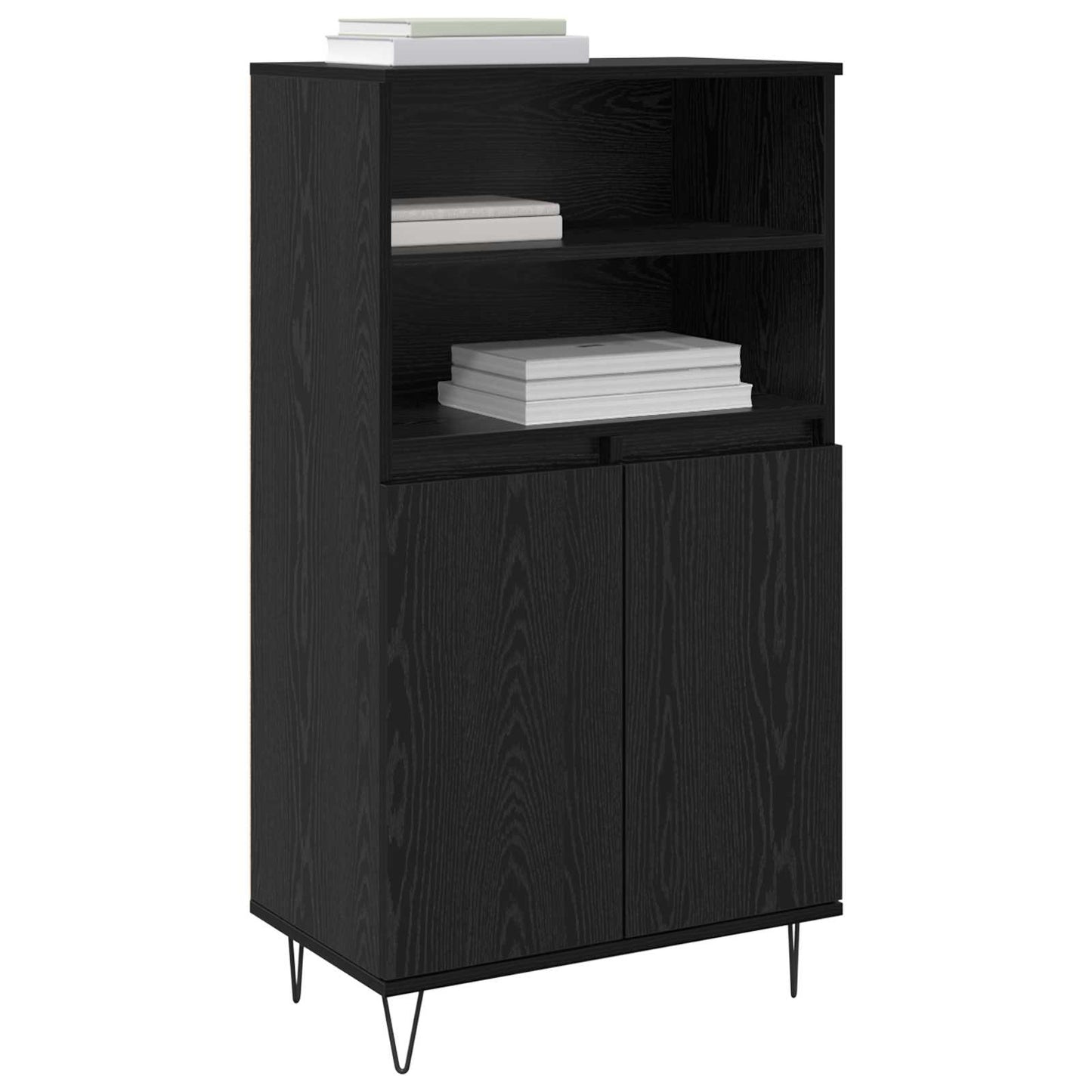 Highboard Sort 60 x 36 x 110 cm Konstrueret træ