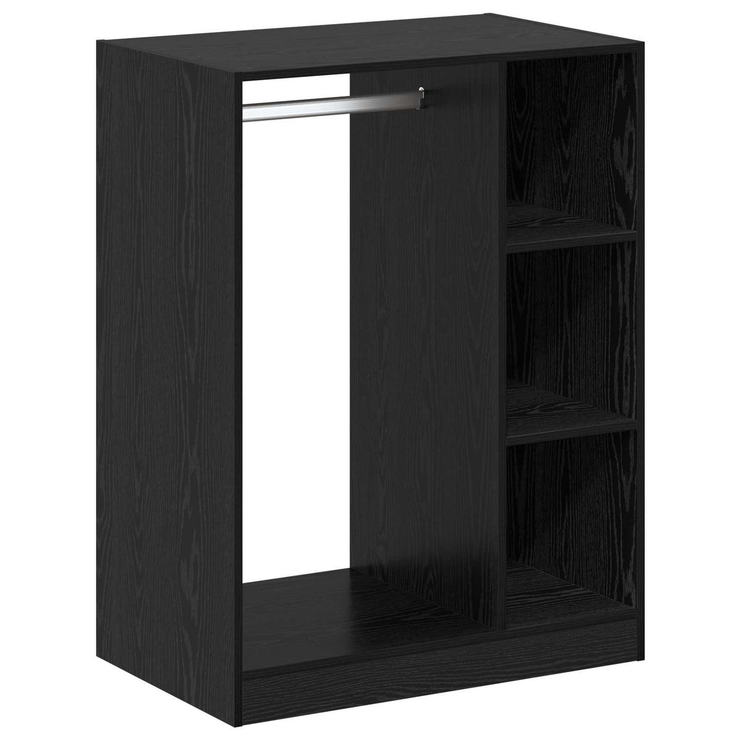 Garderobeskab Sort eg 77 x 48 x 102 cm Konstrueret træ
